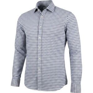 Ben Sherman Mens Tailored Slim Fit Gingham Shirt 16 34-35 Blue Red Cotton Dress